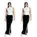 Black Tube Top White Long Skirt Adidas Two‑Piece Outfit #A67834