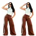Black Tube Top White Long Skirt Adidas Two‑Piece Outfit #A67834