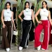 Black Tube Top White Long Skirt Adidas Two‑Piece Outfit #A67834