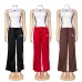 Black Tube Top White Long Skirt Adidas Two‑Piece Outfit #A67834