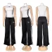 Black Tube Top White Long Skirt Adidas Two‑Piece Outfit #A67834