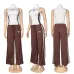 Black Tube Top White Long Skirt Adidas Two‑Piece Outfit #A67834