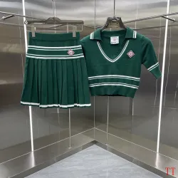 Casablanca Style Knit Polo Top & Skirt Set, S-XL #B63511