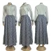 Dior Long-Sleeve Shirt with CD Print Maxi Skirt #B46523