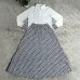 Dior Long-Sleeve Shirt with CD Print Maxi Skirt #B46523
