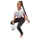 Prada Two-piece set including a new cross-border European and American independent website high street fashion brand letter-printed short-sleeved T-shirt and long pants #B64629