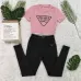 Prada Two-piece set including a new cross-border European and American independent website high street fashion brand letter-printed short-sleeved T-shirt and long pants #B64629
