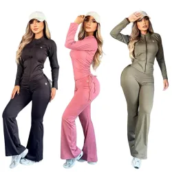 Special Offer Alo Yoga Women's Loungewear Sets Signature Logo Design in Black White with Comfortable Fit for Active Fashionistas #B58984