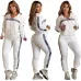Women's Dior CD Pattern Hoodie and Pants Set with Side Stripe #B47042