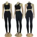 new fashion alo yoga sports vest pants running fitness waist-tightening women's clothing two-piece set #B47683